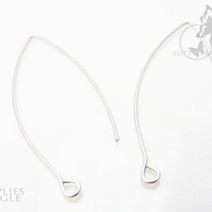 E103-MR// Matte Original Rhodium Plated Unique Earwire, 10 pcs image 2