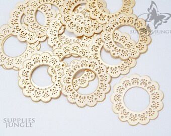 P043-MG// Matt Gold Filigree Floral Connector, 4pcs