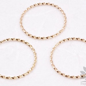 A317-02-G// Glossy Gold Plated Swirl Round Link, 6pcs