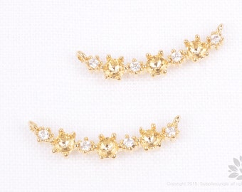 PASMO 金色 P655-G// Gold Plated Cubic Pendant, 2 Pcs - Etsy