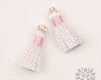 T002-RA-MP// Multi Color Pink Rayon Tassel Pendant, 4pcs, 23mm