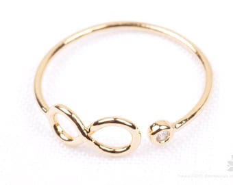 R006-G// Gold Plated Cubic Point Infinity Ring, 1 pc (US 6.5)