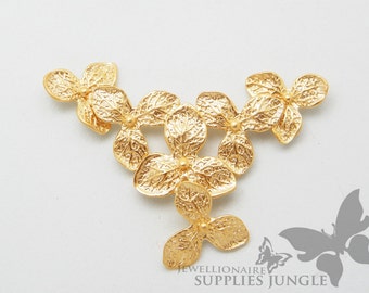 SALE!!! P214-MG// Matt Gold Plated Sextuple Flower Pendant, 4pcs