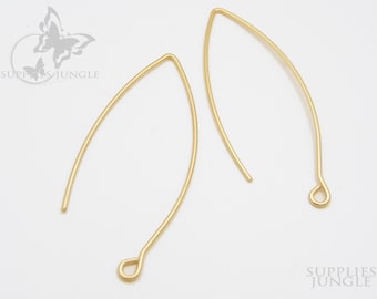 E103-MG// Matt Gold Plated Unique Earwire, 10pcs