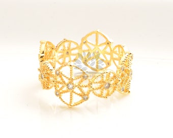 R015-G/R/// Gold or Rhodium Plated Cubic Band Ring, 1pc