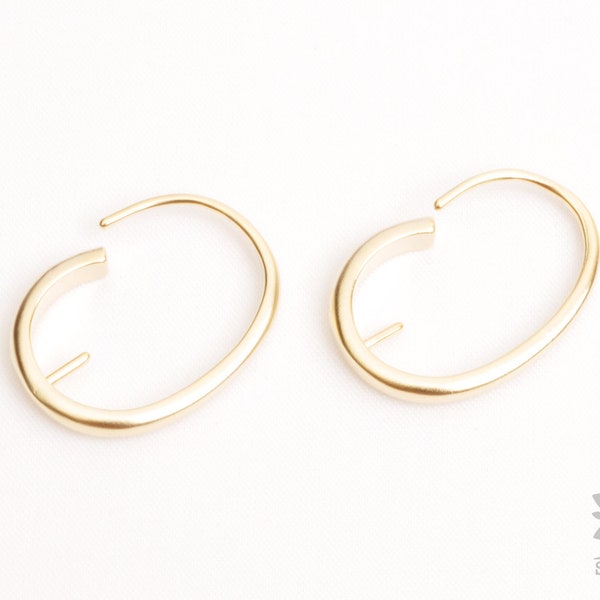 E363-MG// Matt Gold Plated Basic Style Pin Pointed Earwire, 2pcs