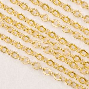 C120-MG// Matt Gold Plated Cable Chain, 1M