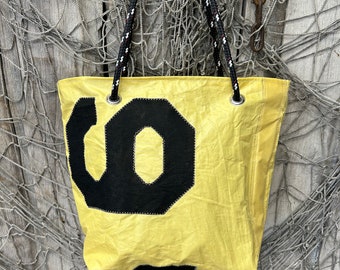 Vintage Number Recycled Sail Shoulder Bag, Nautical Tote