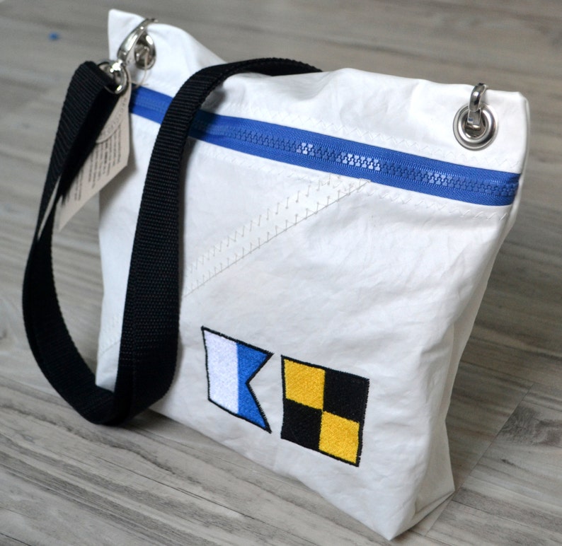 Recycled Sail Nautical Flag Ditty Bag Etsy