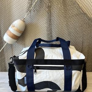 Recycled Sail Nautical Travel Bag, Nautical Duffle, Sailcloth Duffle