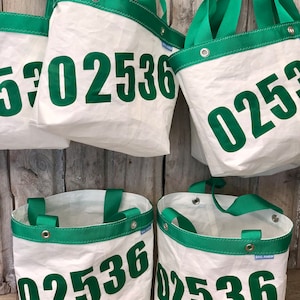 Recycled Sail Zip Code Tote, Recycled Sail Nautical Tote