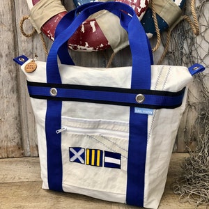 Personalized Sailcloth Deck Tote, Extra Large Sail Tote, Beach Tote, Boat Tote, Pool Tote