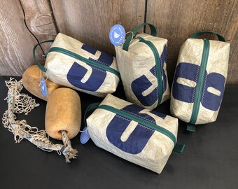 Recycled Sail Number Crew Bag, Nautical Toiletry Bag, Nautical Dopp Kit, Nautical Cosmetic Bag