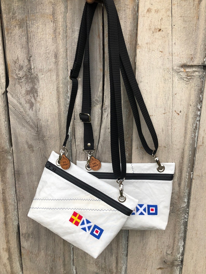 Recycled Sail Personalized Nautical Flag Harbor Bag image 2