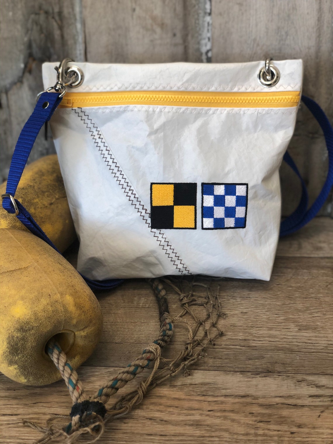Recycled Sail Nautical Flag Ditty Bag Etsy