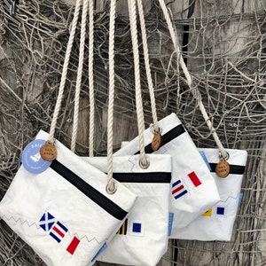 Recycled Sail Personalized Nautical Flag Harbor Bag image 1