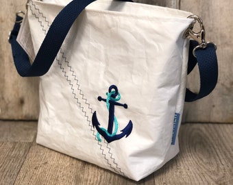 Sailcloth Anchor Crossbody Bag, Nautical Purse