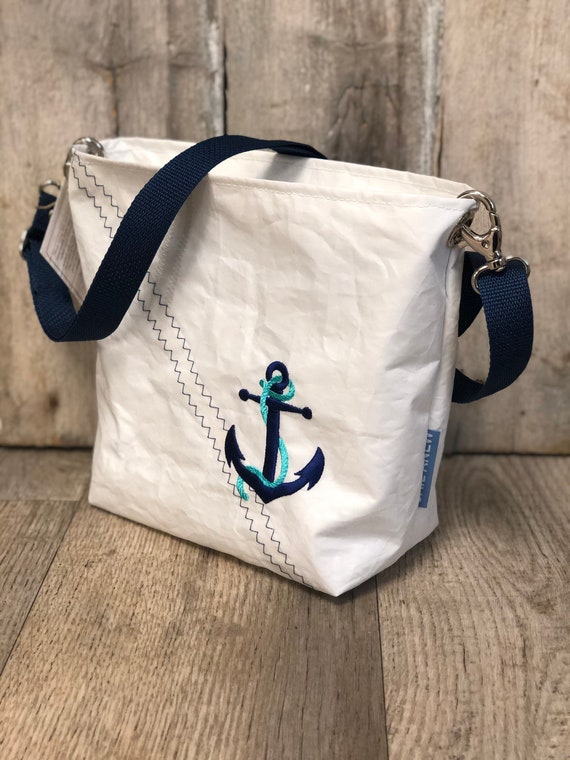 Sailcloth Anchor Crossbody Bag, Nautical Purse - Etsy