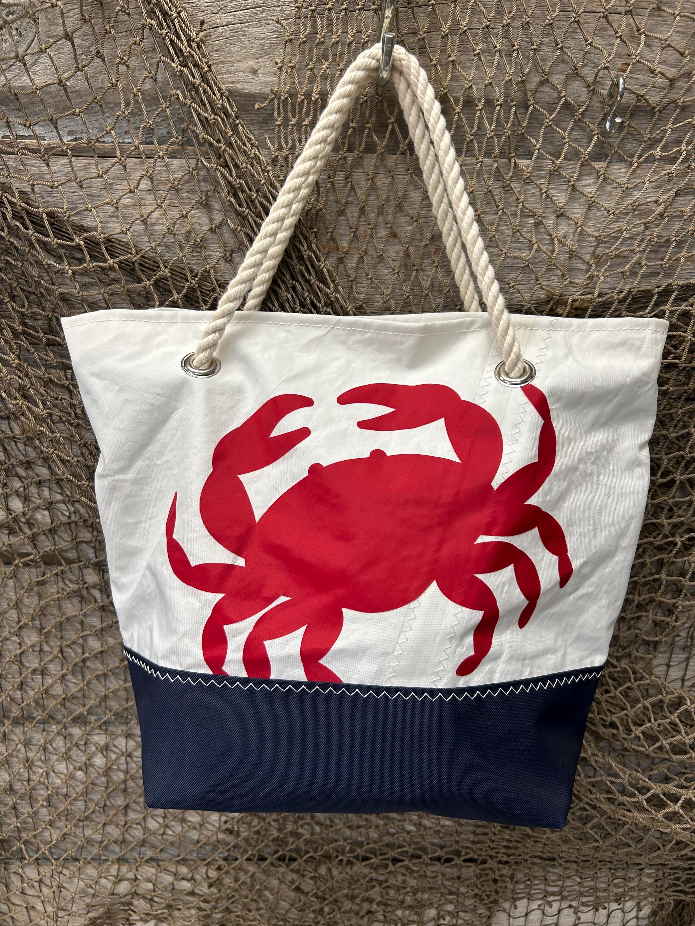 Recycled Sail Large Crab Shoulder Bag, Nautical Tote - Etsy