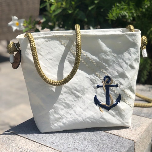 Recycled Sail Anchor Crossbody Bag Nautical Purse Etsy