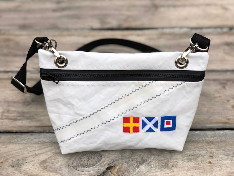 Recycled Sail Personalized Nautical Flag Harbor Bag image 3