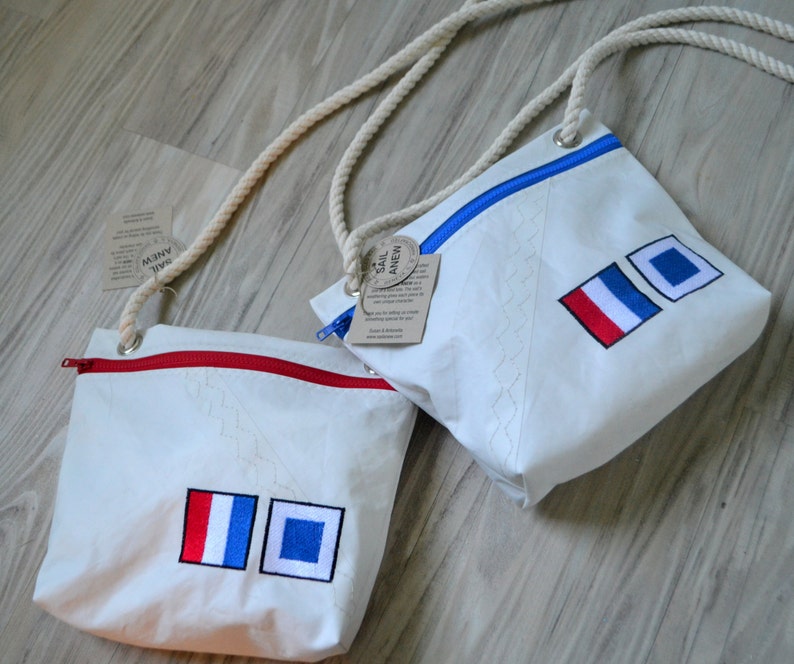 Recycled Sail Nautical Flag Ditty Bag Etsy