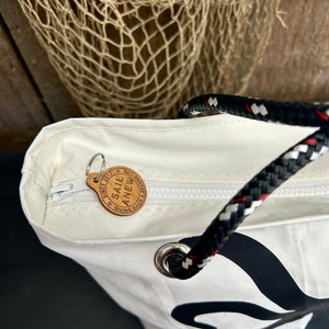 Recycled Sail Shoulder Bag, Large Octopus, Nautical Tote image 5