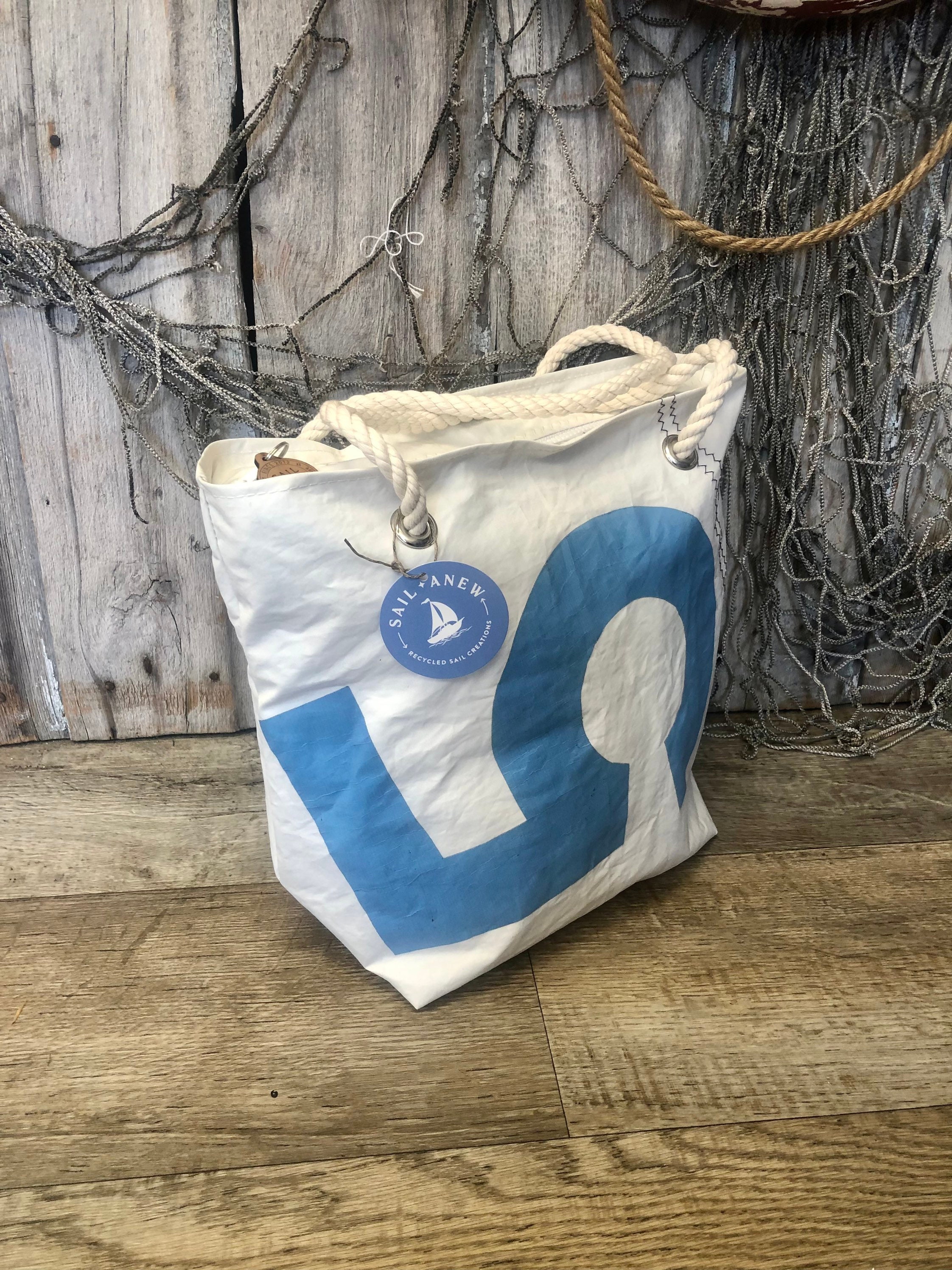 Sea Bags Recycled Sail Custom Design Zip Code Tote Large
