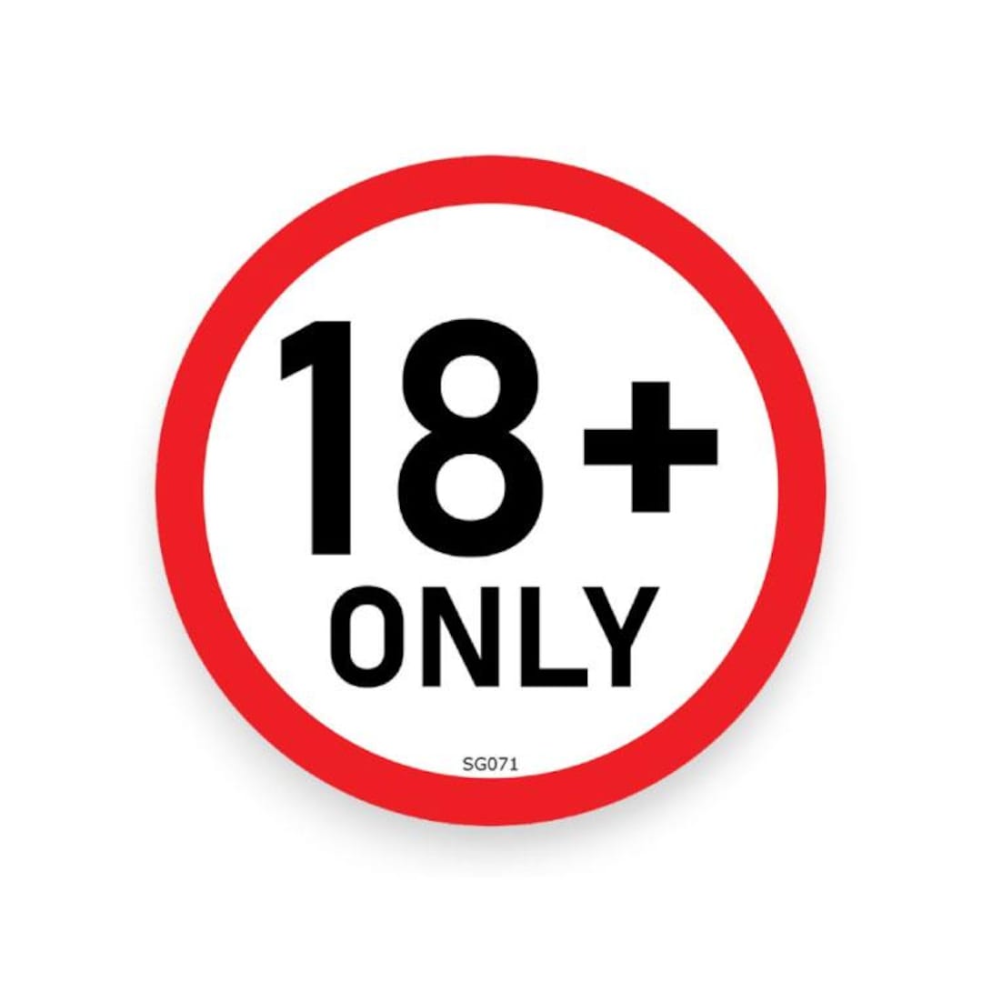 18+ Age Restriction Self Adhesive Sticker - SG071 - Etsy