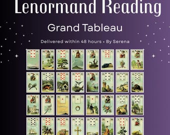 Gran Tableau lenormand lezing liefde, diepgaande carrière lenormand lezing, relatie lenormand lezing, één vraag lenormand lezing no ai