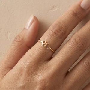 Custom Cursive Initial Ring, Script Letter Ring, 14K Solid Gold, Gift for Her, Christmas Gift