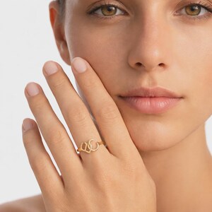 Custom Cursive Initial Ring, Script Letter Ring, 14K Solid Gold, Gift for Her, Christmas Gift
Custom Cursive Initial Ring, 14K Solid Gold, Romantic Script Jewelry