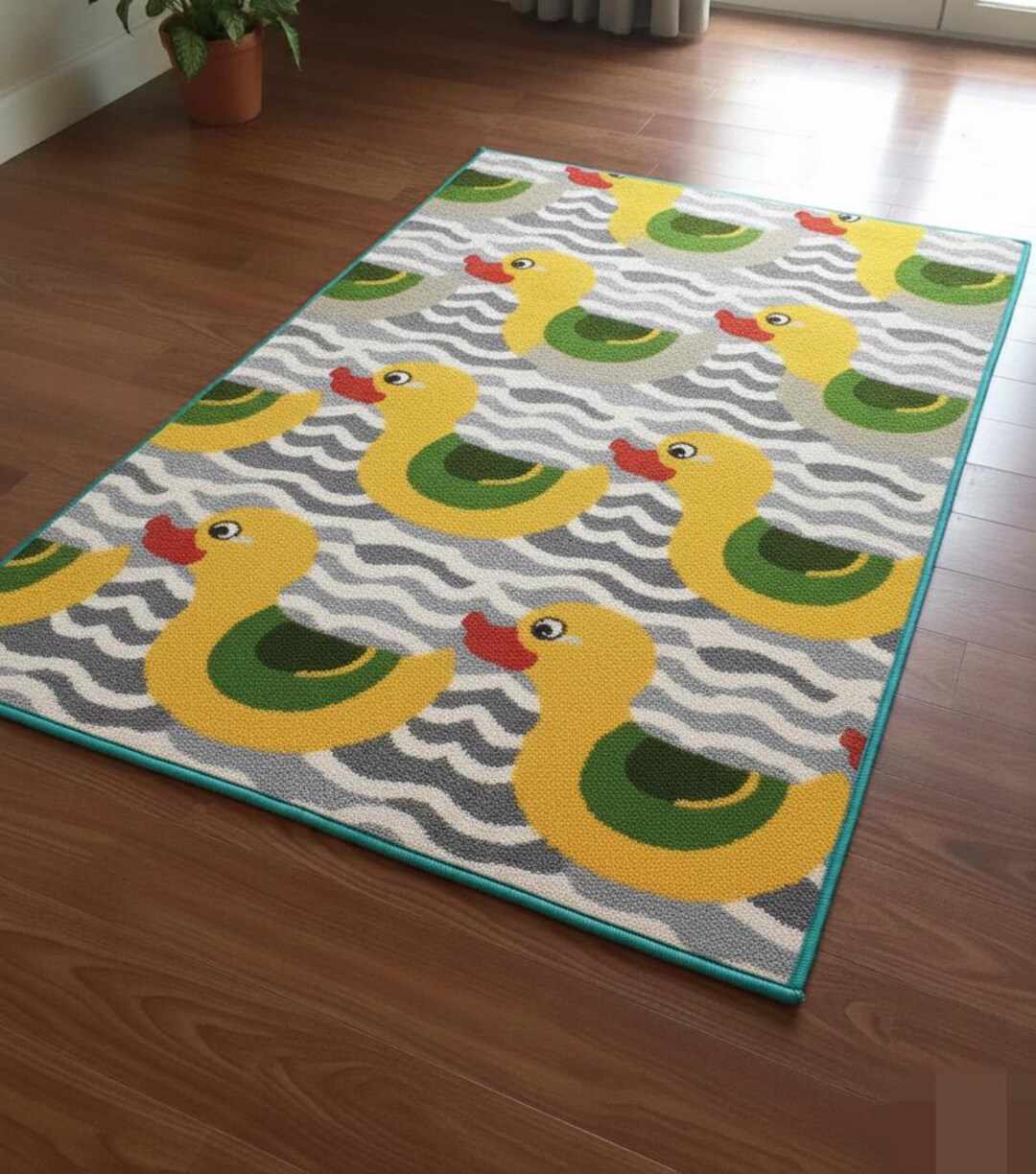 Pink Duck Rug Duck Pattern Kids Area Rug, Playroom Nursery Decor - Etsy