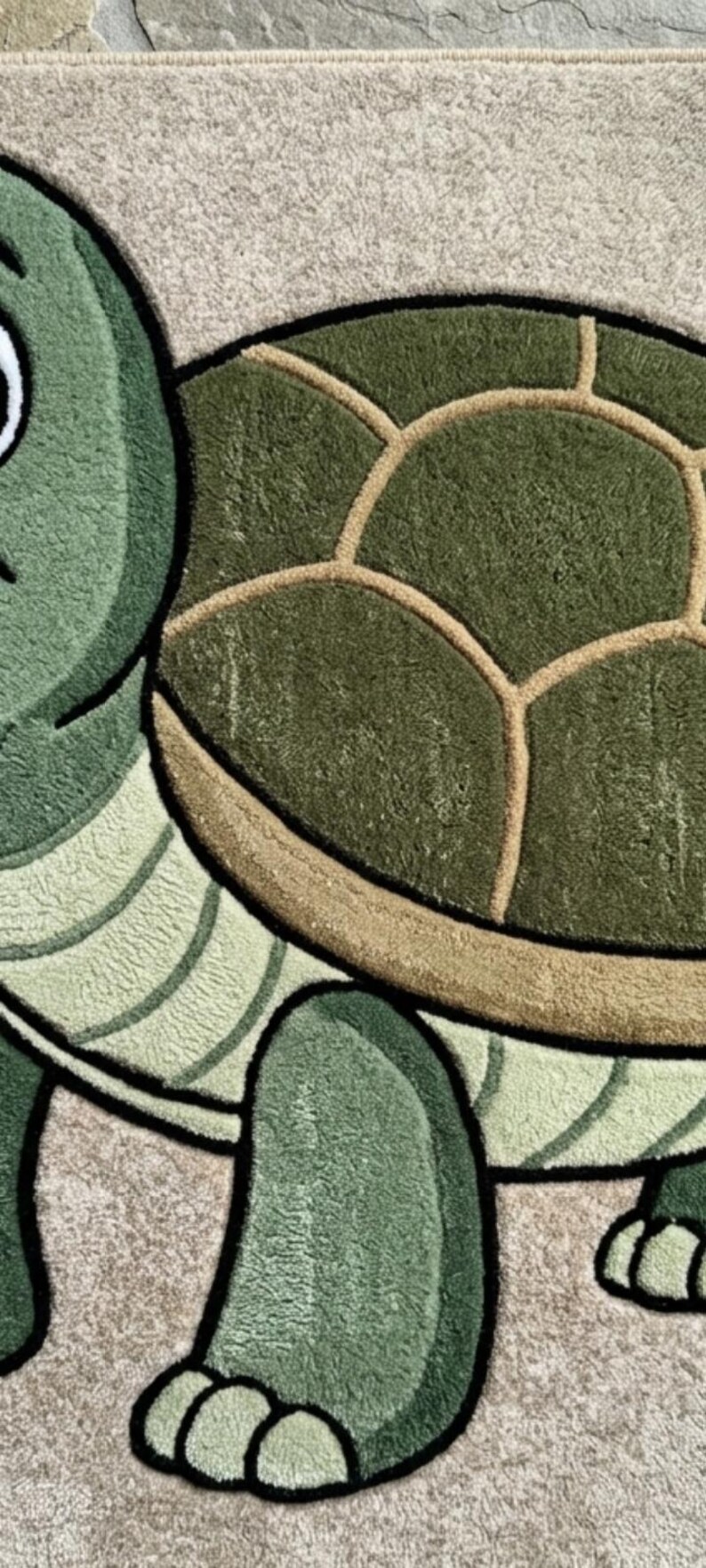 Hand Tufted Wool Turtle Rug, Cartoon Animal Kids Playroom Carpet - Etsy