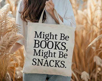 Might Be Books, Snacks Canvas Tote Bag