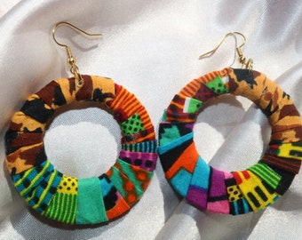 Mini Zulu Ankara fabric patchwork Hoops