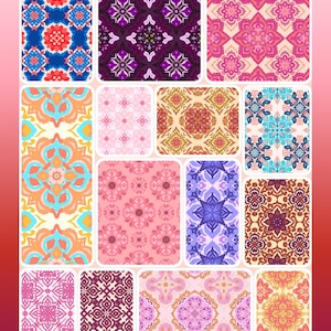 200 Files – 50 Seamless Abstract Geometric Patterns 4 colorways, Boho seamless pattern, Symmetrical Pattern Design Bundle, Commercial Use