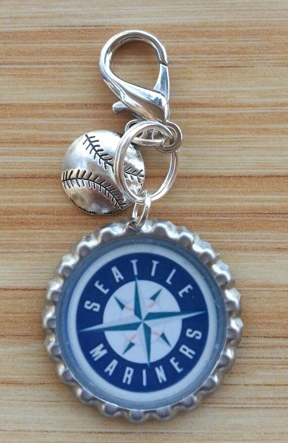 Items similar to Seattle Mariners Baseball Pendant Key Chain Handmade
