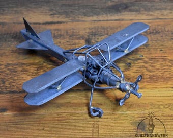 Metal airplane model, handmade decoration, unique gift from Spark Plug