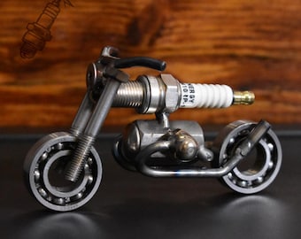 Handmade spark plug for motorcycle boxer engine, retro design