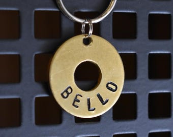 Hand-stamped personalized dog tag, custom personalized pet tag for dogs & cats, stainless steel