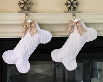 White Christmas Stocking for Dogs - Pet Stocking - Single Stocking