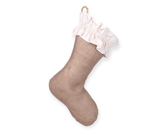 Classic Burlap Christmas Stocking