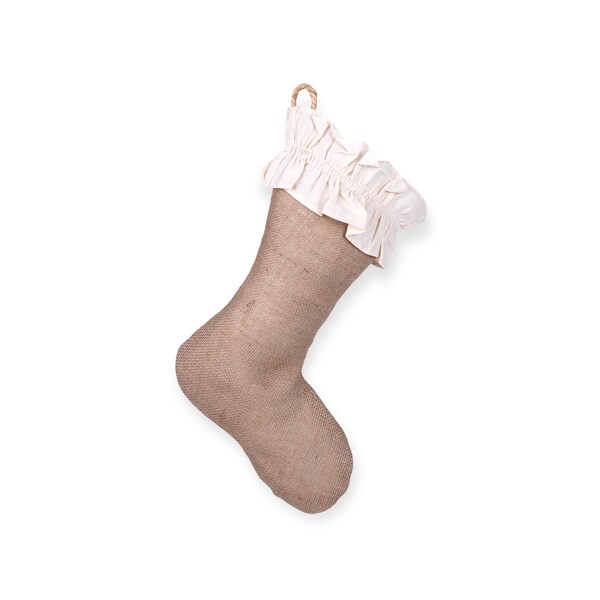 Classic Burlap Christmas Stocking