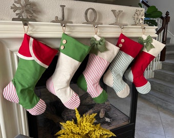 Christmas Stockings - Red & Green - Elf Christmas Stockings