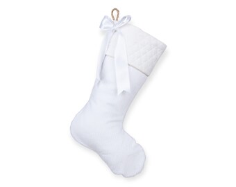 All White Christmas Stocking - Style F