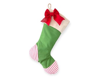 Red and Green Elf Stocking - Style J