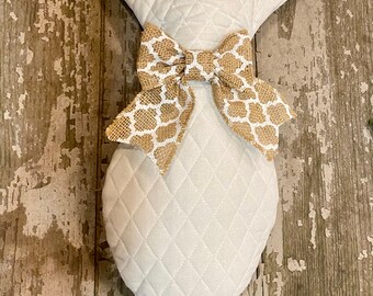 Christmas Stocking for Cats - White Quilted Pet Stocking - Fish Stocking