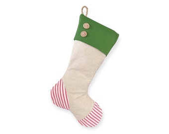 Red and Green Elf Stocking - Style B