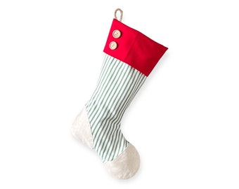 Red and Green Elf Stocking - Style D